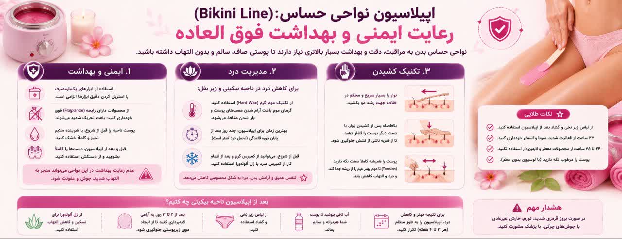 اپیلاسیون نواحی حساس (Bikini Line): رعایت ایمنی و بهداشت فوق‌العاده